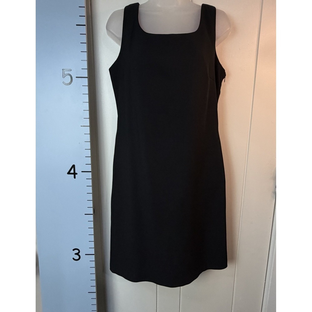 Ronni Nicole By Ouida Black Sheath Dress Size 10 Strappy Back Classic Preppy USA